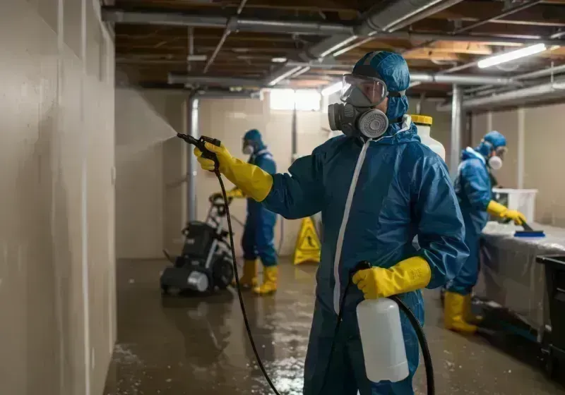 Basement Sanitization and Antimicrobial Treatment process in Holiday Shores, IL